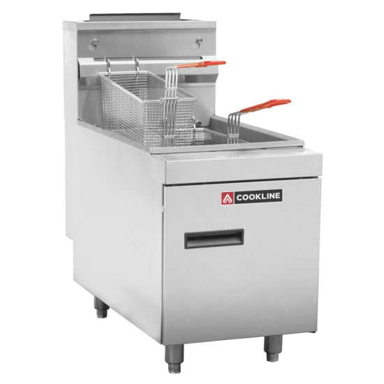 Cookline CTF3-NG Commercial 35 lb Natural Gas Stainless Steel Countertop Fryer - 66,000 BTU
