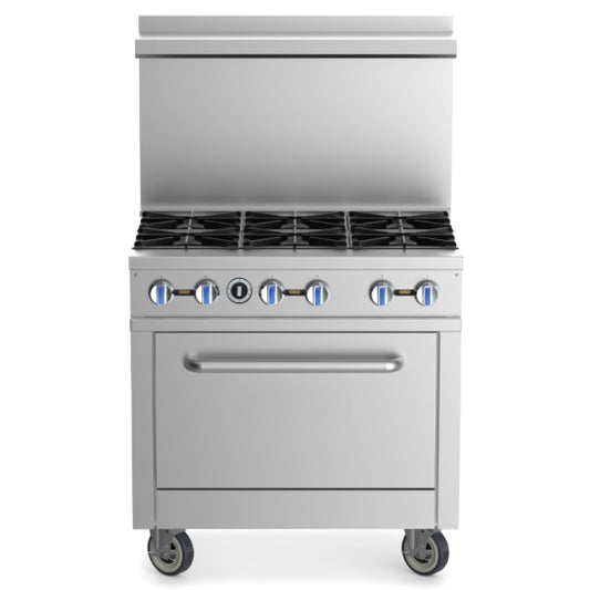 Cookline TR36-6-LP 36" 6 Burner Commercial Gas Range with Oven - Liquid Propane