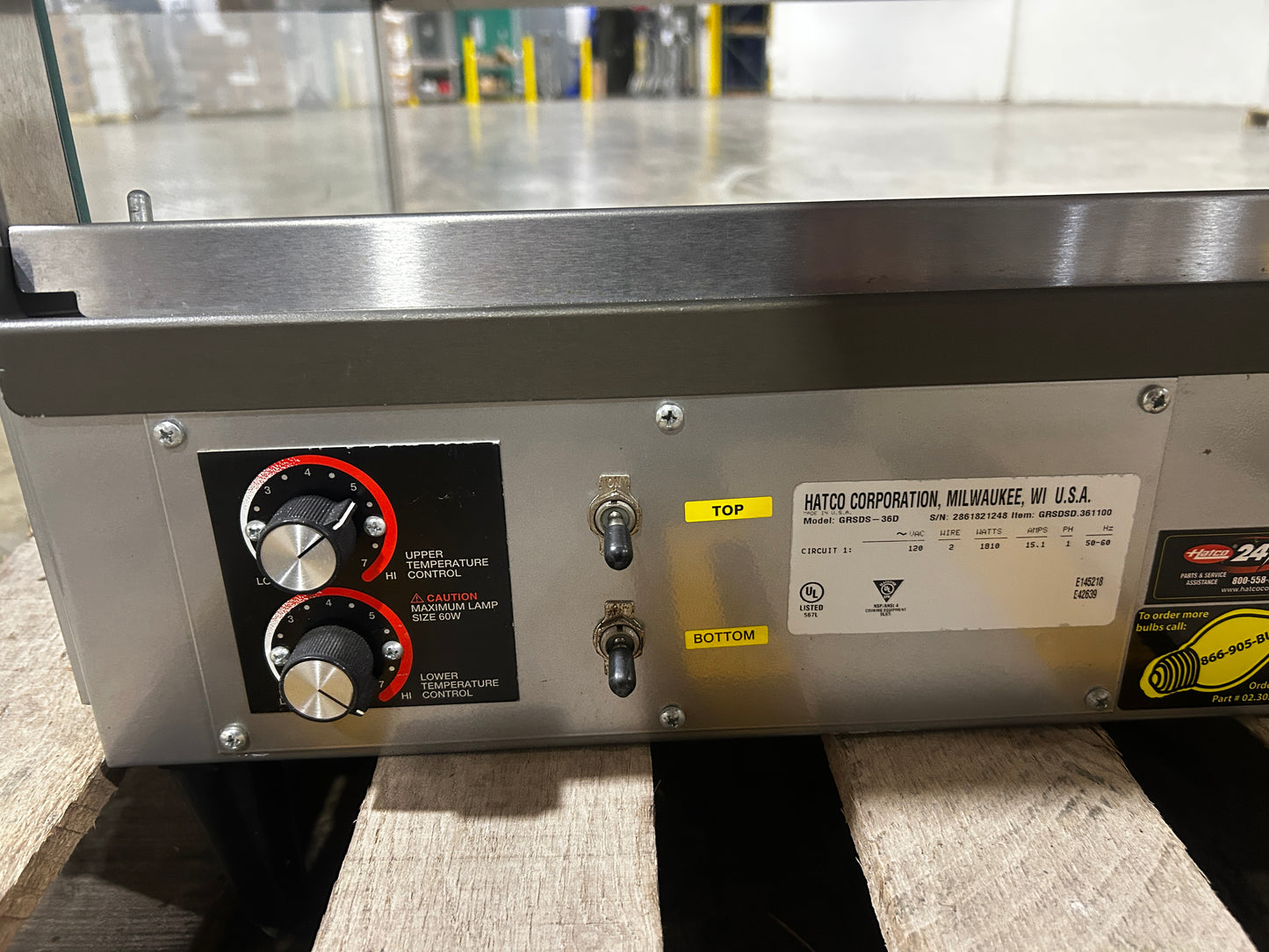 Hatco GRSDS-36D Glo-Ray 36" Slanted Double Shelf Merchandiser - 120V