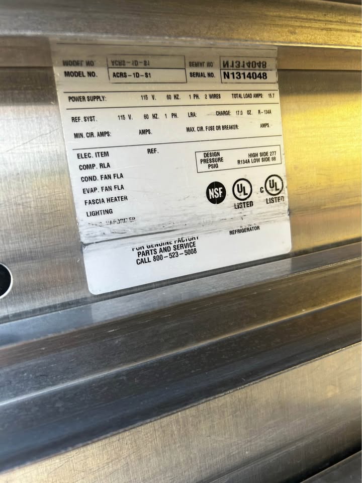 Victory Refrigeration ACRS-1D-S1-HC 29 3/4" One Section Air Curtain Refrigerator, (1) Right Hinge Door, 115v