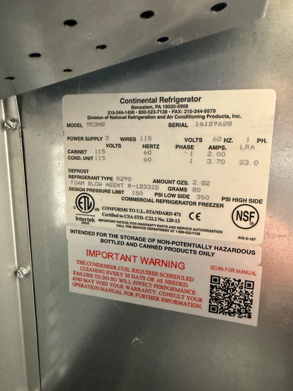 MC3ND 34" Commercial Forced Air Milk Cooler