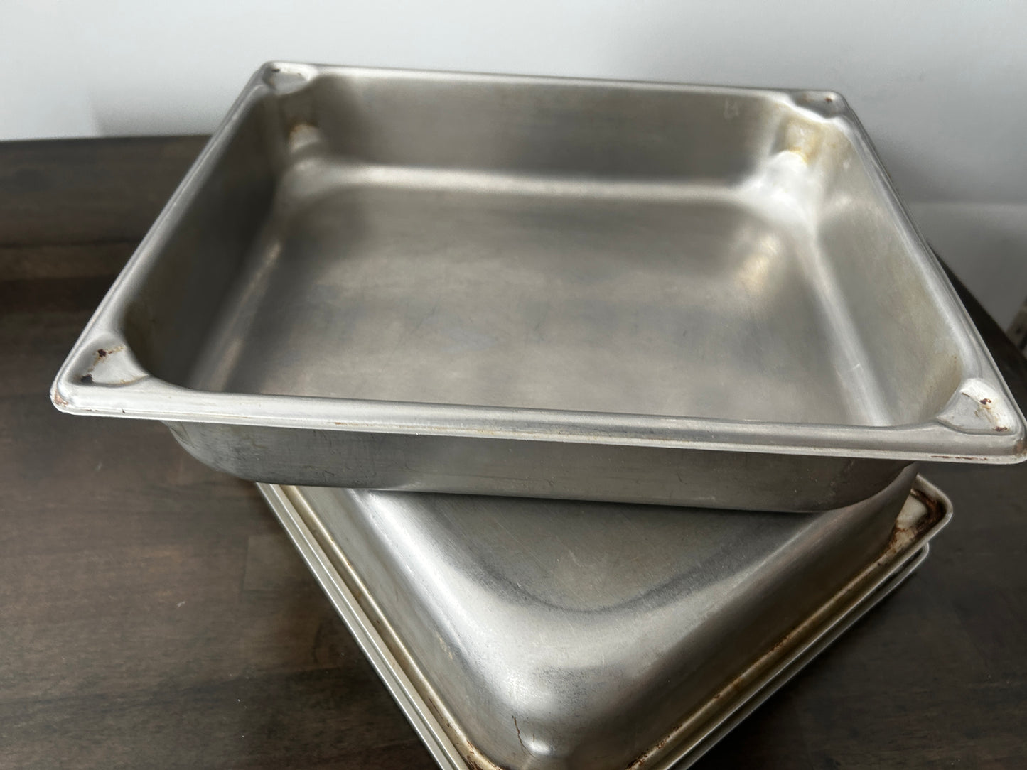 Half-size 2 ½-inch-deep Super Pan® heavy-duty stainless steel steam table pan