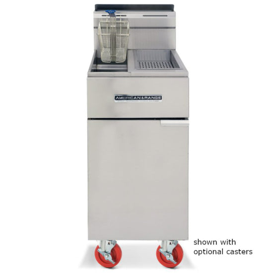 American Range AF25-DS-LP Liquid Propane Gas Heavy-Duty Restaurant Fryer with Built-In Dump Station - 80,000 BTU