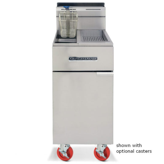 American Range AF25-DS-LP Liquid Propane Gas Heavy-Duty Restaurant Fryer with Built-In Dump Station - 80,000 BTU