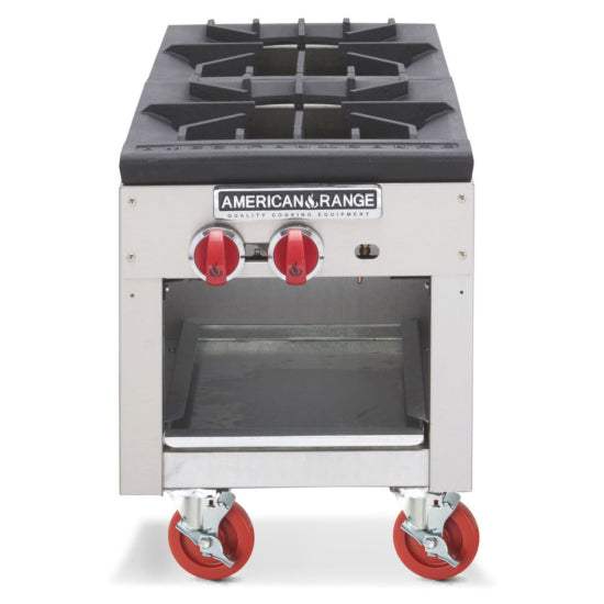 American Range ARSP-18-2-LP 18" 2 Burners Liquid Propane Stock Pot Range - 180,000 BTU