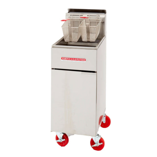 American Range AF-35/50-LP 50 lb. Liquid Propane Gas All Stainless Steel Deep Fryer - 120,000 BTU