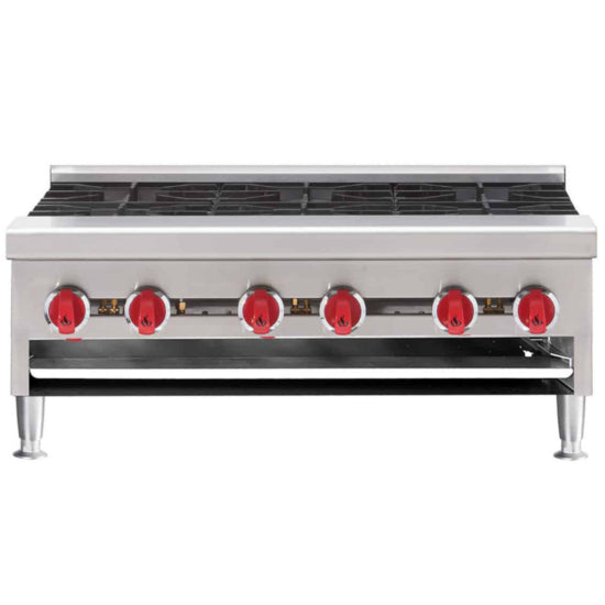 American Range ARSHP-36-6-NG 36" Natural Gas Hot Plate with Six Burners - 192,000 BTU
