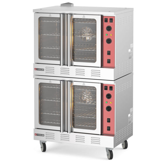 Cookline CC100-DBL Double Deck Full Size Gas Convection Oven - 108,000 BTU