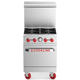 Cookline 24-inch Liquid Propane 4-Burner Commercial Range Oven with 151,000 BTU