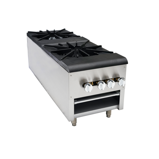 Cookline CSP2 Double 18" Burner Commercial Gas Stock Pot Range - 220,000 BTU