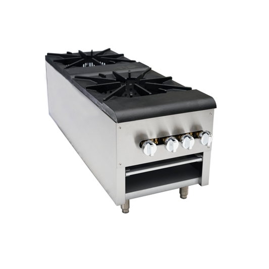 Cookline CSP2 Double 18" Burner Commercial Gas Stock Pot Range - 220,000 BTU
