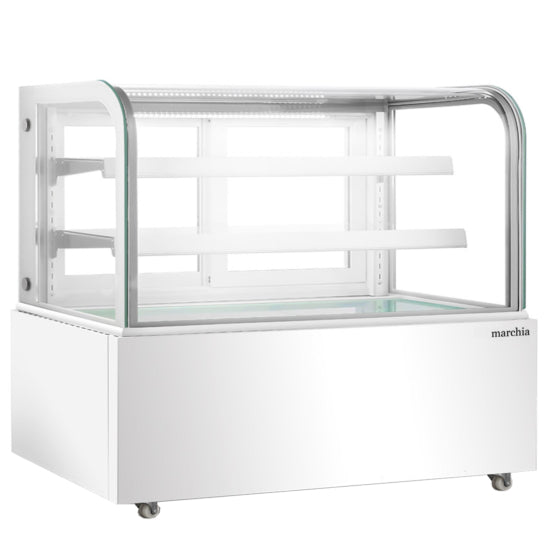 Marchia MB60-W 60" White Curved Glass Refrigerated Bakery Display Case
