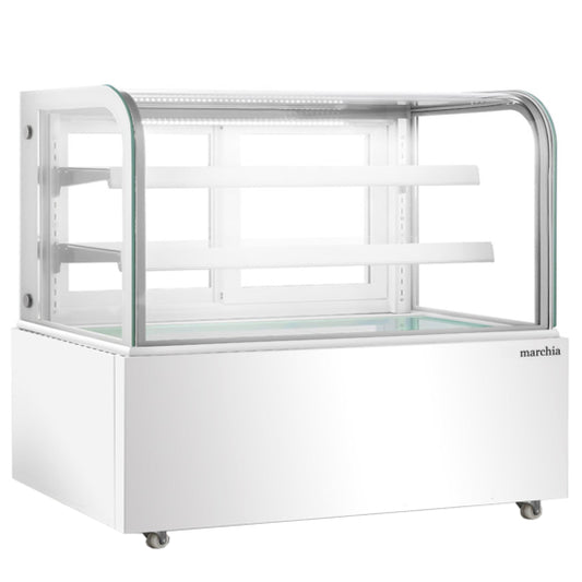 Marchia MB60-W 60" White Curved Glass Refrigerated Bakery Display Case