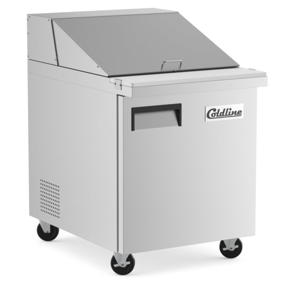 Coldline SMP27 27" Mega Top Refrigerated Sandwich Prep Table with Cutting Board and Food Pans