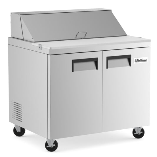 Coldline SP36 36" Refrigerated Sandwich Prep Table with Cutting Board and Food Pans