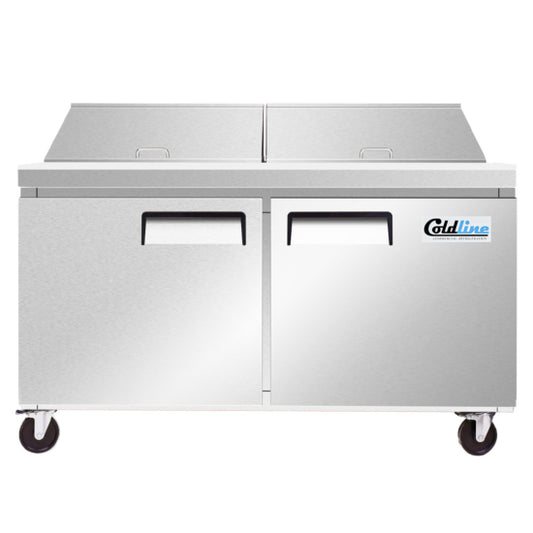 Coldline SP60T 60" Refrigerated Sandwich Prep Table with Cutting Board and Food Pans
