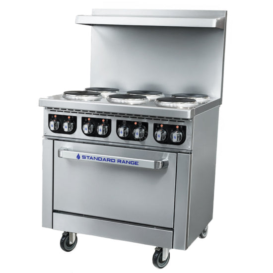 Standard Range SR-ER36-208 36" Electric Range with 6 Burners and Standard Oven - 208V, 3 Phase