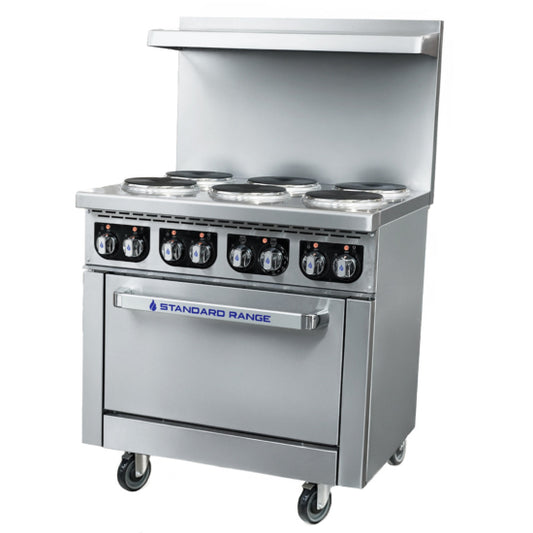 Standard Range SR-ER36-208 36" Electric Range with 6 Burners and Standard Oven - 208V, 3 Phase
