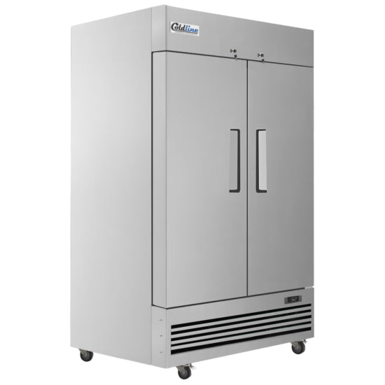 Coldline T-2RE 54" Two Solid Door Commercial Reach-In Refrigerator - Stainless Steel