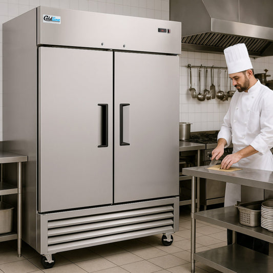 Coldline C-2RE 54" Two Solid Door Commercial Reach-In Refrigerator - Stainless Steel